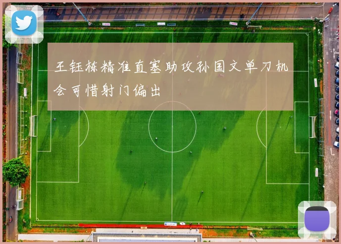 王钰栋精准直塞助攻孙国文单刀机会可惜射门偏出